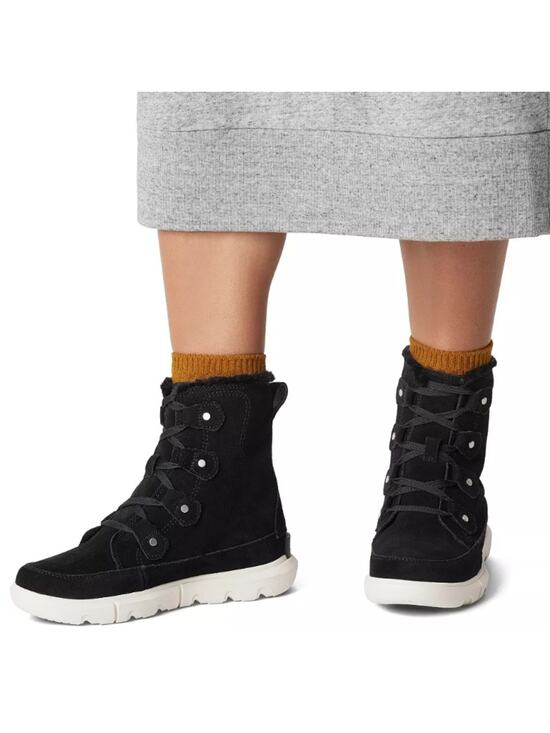 Sorel Shoes - NWT Sorel black nubuck fur fleece lined waterproof Explorer Next Joan boots